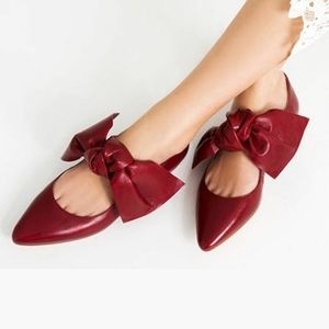 Zara | Red Bow Flats | Size 38